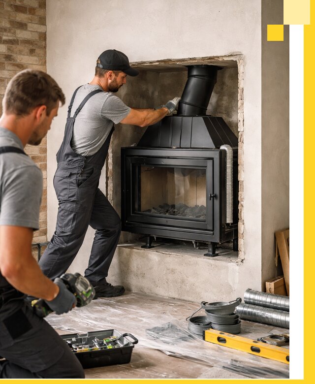 Установка каминных топок в Дзержинске: монтаж, подключение