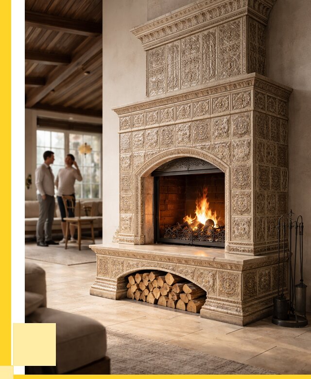 Купить изразцовый камин в Дзержинске от 254175 р. | ЭриданДзр