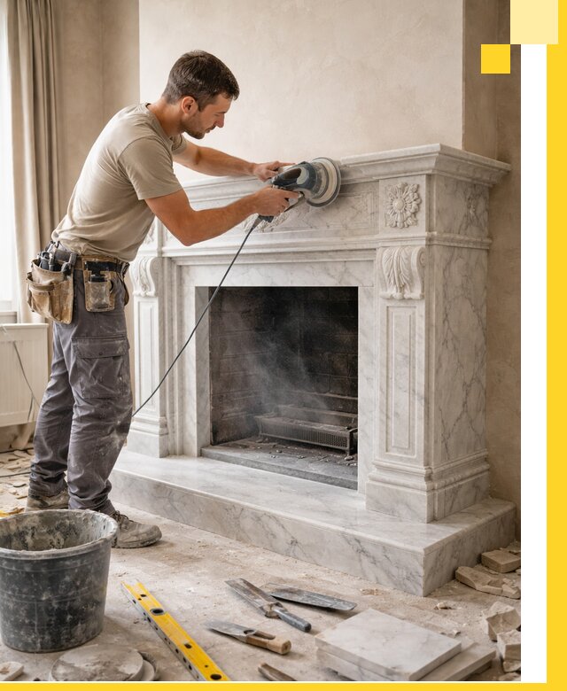 Изготовление и установка мраморных каминов в Дзержинске под ключ