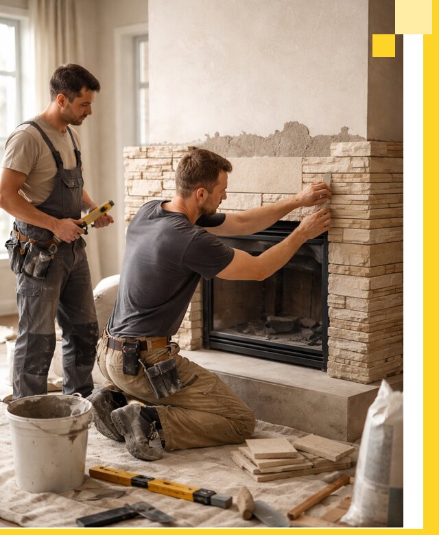 Установка и монтаж каминов для загородного дома в Дзержинске