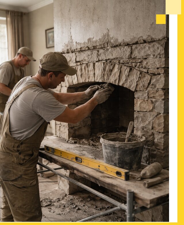 Изготовление каминов под ключ в Дзержинске, монтаж и отделка