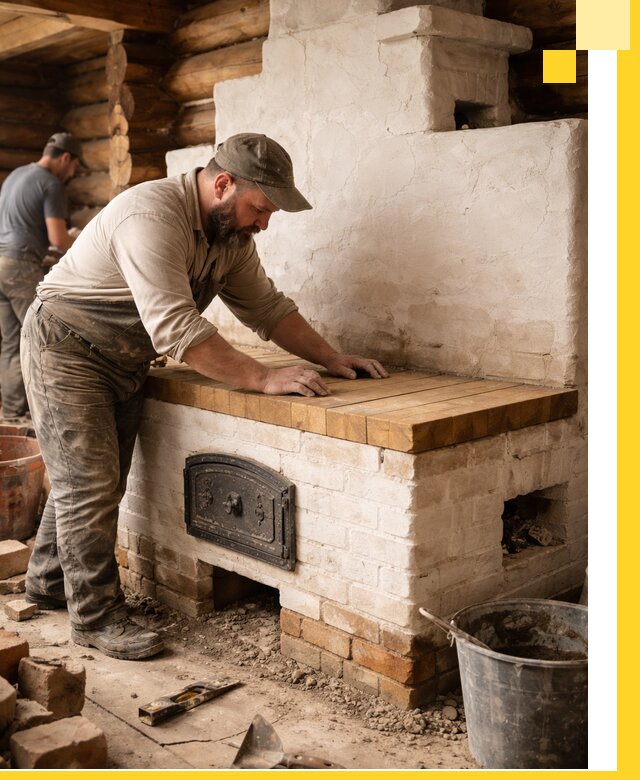 Проектирование и установка русской печи с лежанкой в Дзержинске