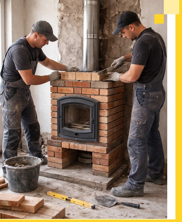 Монтаж печи камина под ключ в Дзержинске с гарантией и пусконаладкой