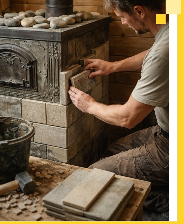 Облицовка банных печей в Дзержинске профессиональная отделка