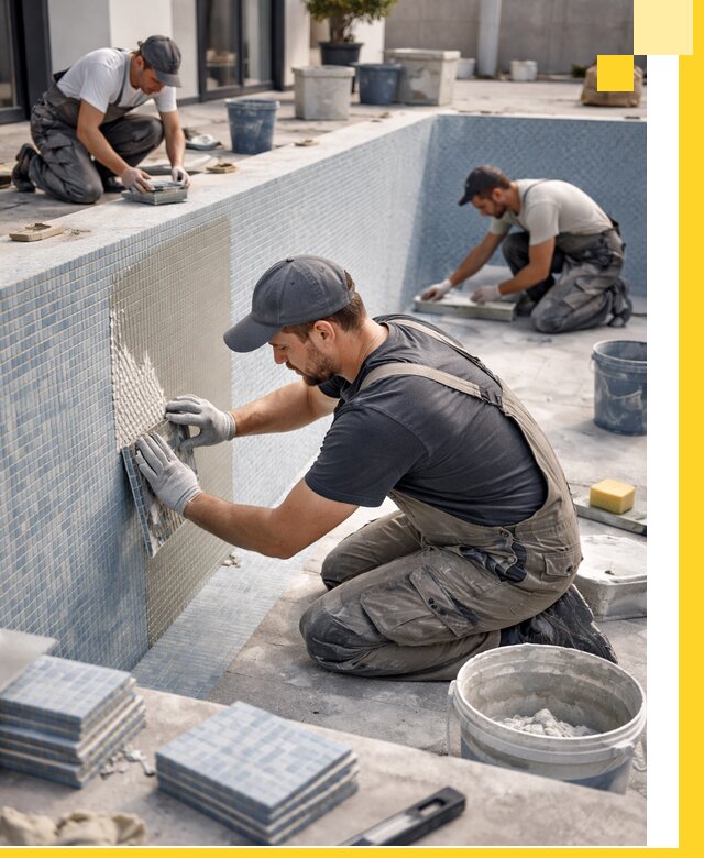 Облицовка бассейнов в Дзержинске плитка мозаика гидроизоляция