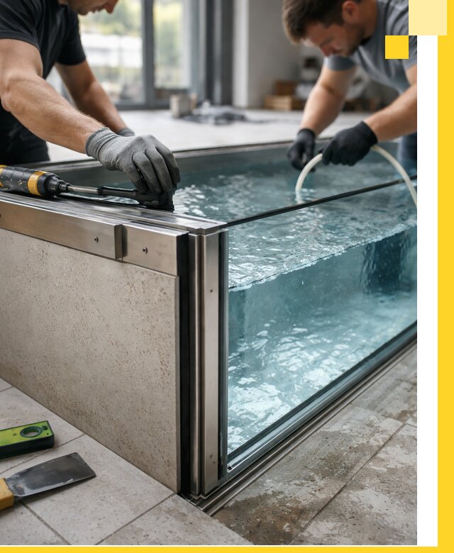 Проектирование и монтаж стеклянных бассейнов в Дзержинске