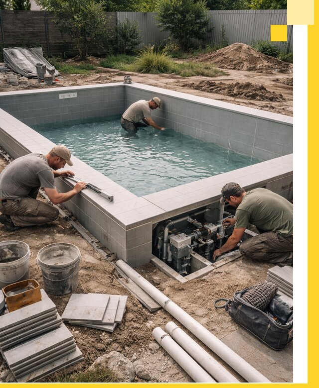 Строительство и монтаж бассейнов для дачи под ключ в Дзержинске