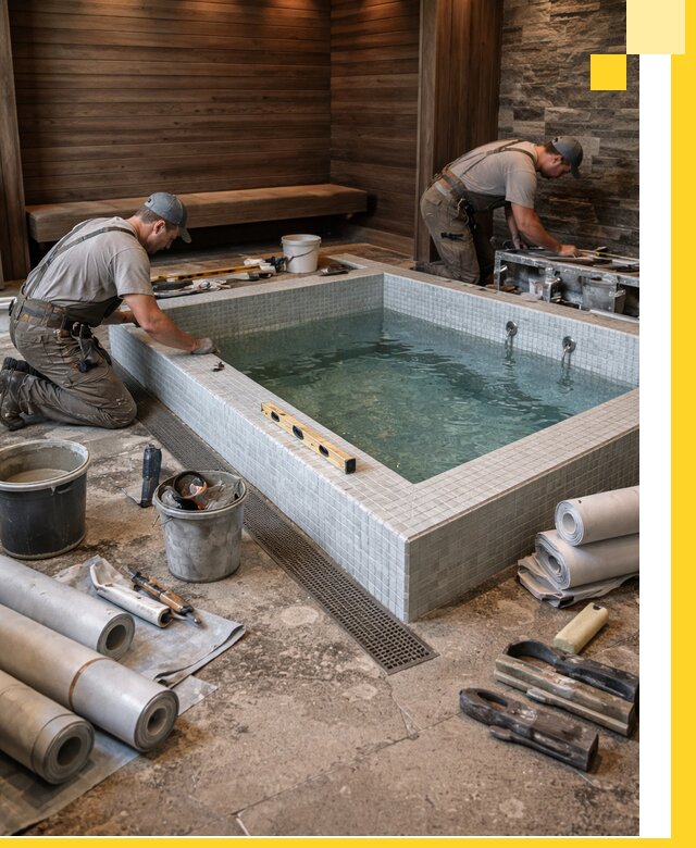 Установка и строительство бассейнов для сауны в Дзержинске