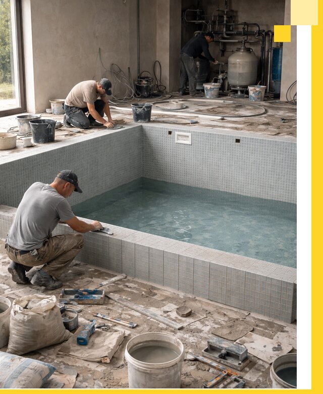 Строительство и монтаж бассейнов в помещении в Дзержинске