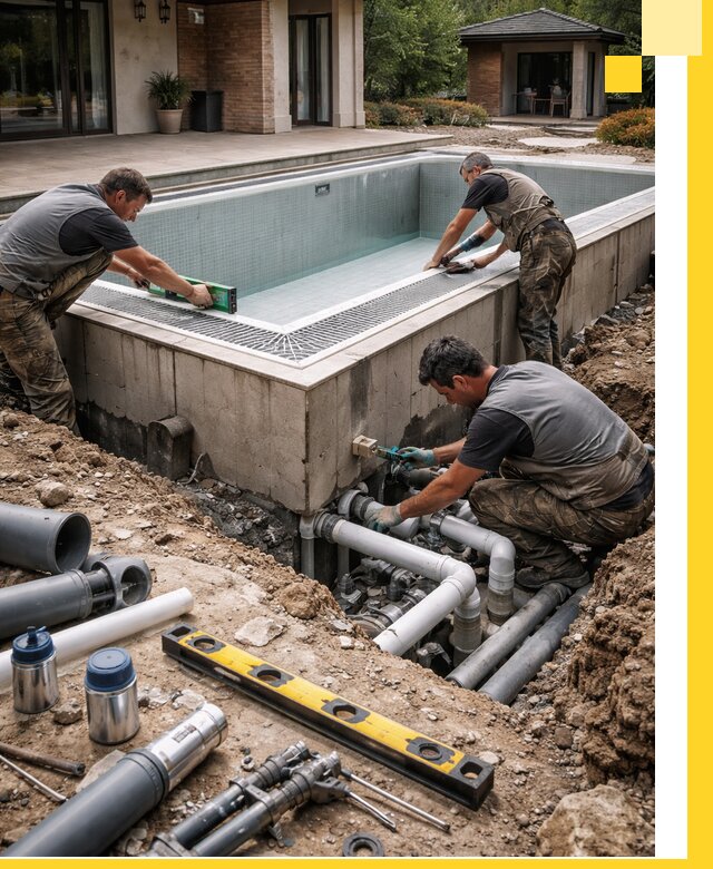 Строительство переливных бассейнов в Дзержинске под ключ