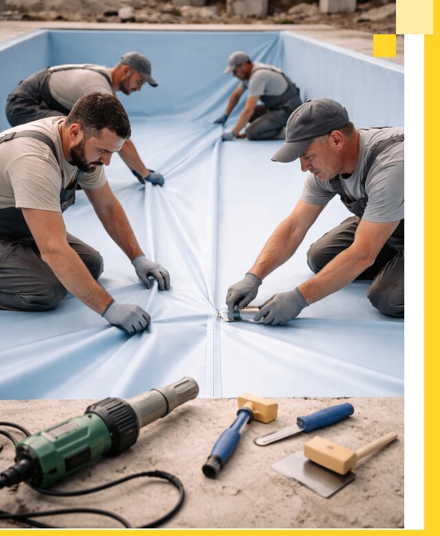 ПВХ пленка для бассейнов с монтажом и гарантией в Дзержинске