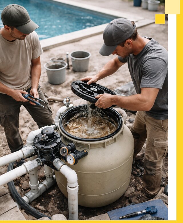 Установка и обслуживание песочных фильтров для бассейнов в Дзержинске