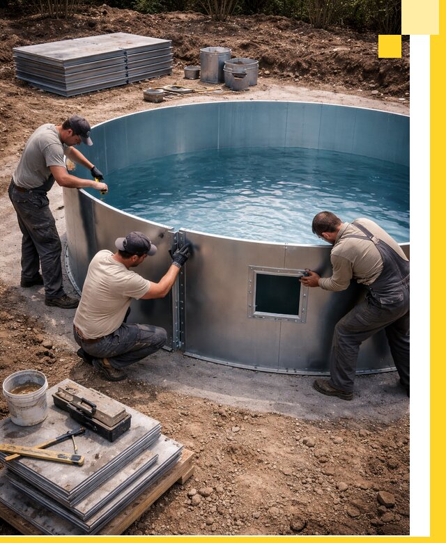 Круглые бассейны под ключ в Дзержинске проектирование и монтаж