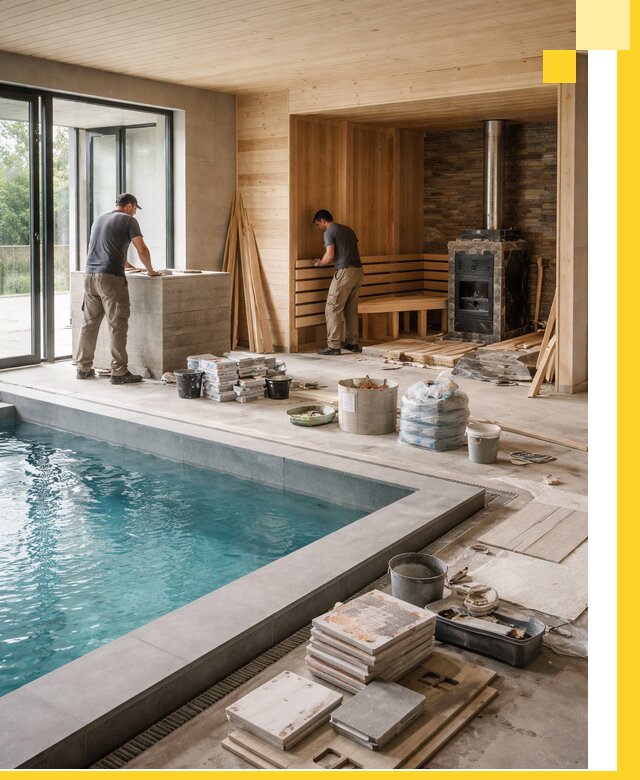 Проектирование и строительство бань с бассейном в Дзержинске