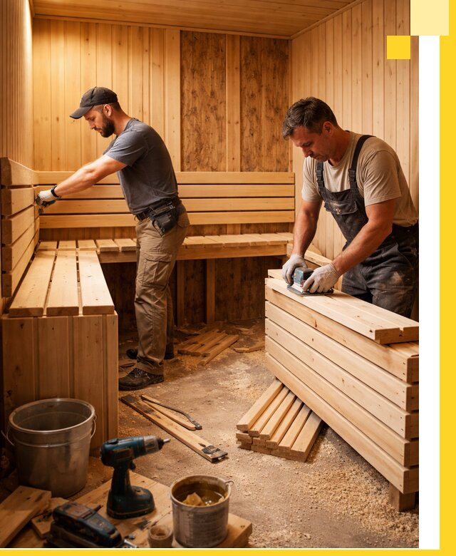 Профессиональный комплексный ремонт саун под ключ в Дзержинске