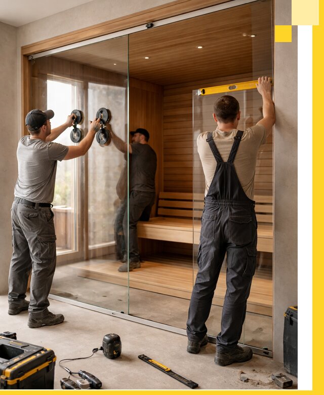 Производство и монтаж стеклянных саун под ключ в Дзержинске