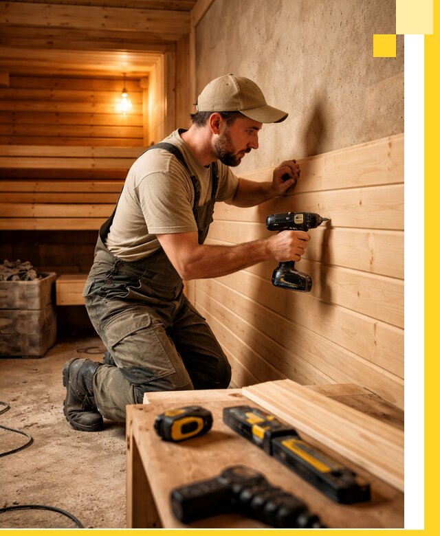 Профессиональная внутренняя отделка бани в Дзержинске под ключ