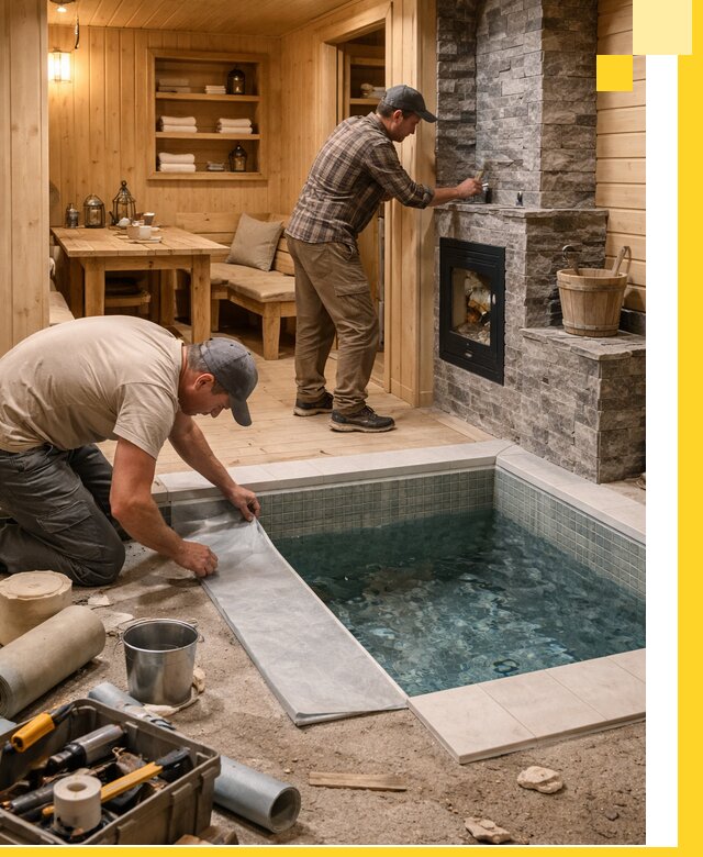 Строительство бань с комнатой отдыха под ключ в Дзержинске