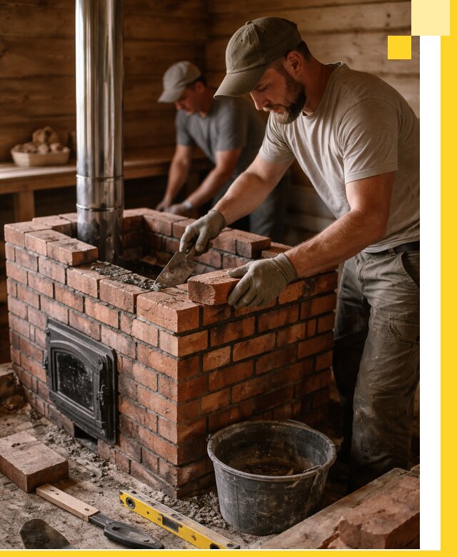 Кирпичные печи для бани под ключ в Дзержинске, проект и монтаж