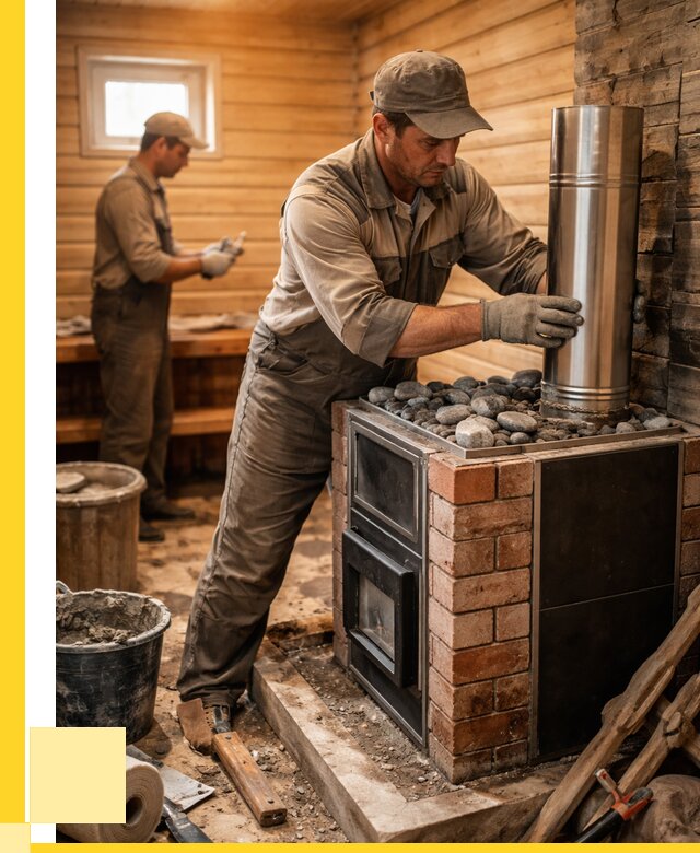 Монтаж печи в бане под ключ в Дзержинске от 20334 р. | ЭриданДзр