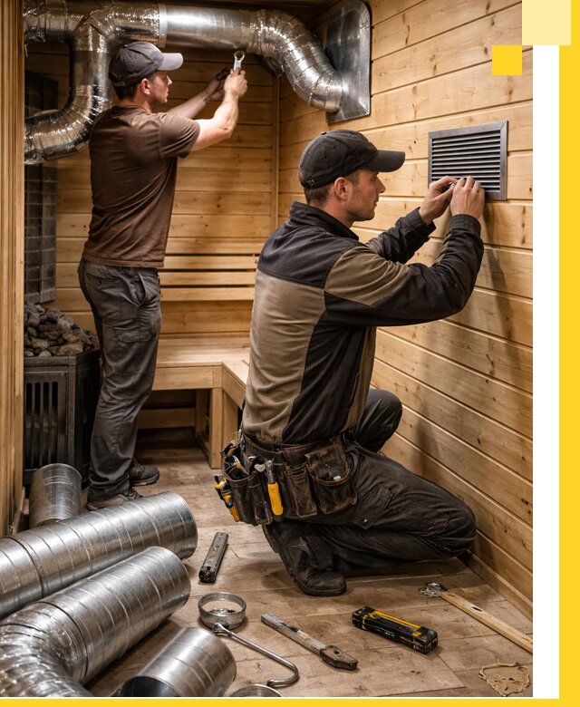 Проектирование и монтаж вентиляции бани в Дзержинске под ключ