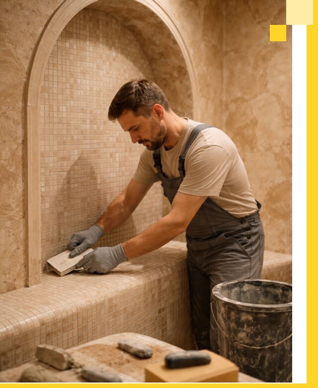 Профессиональная отделка хамамов с мозаикой под ключ в Дзержинске