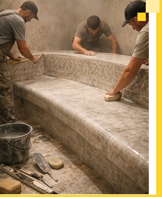 Изготовление и установка сидений для хамама в Дзержинске